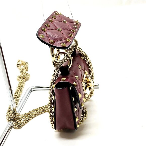 Valentino Garavani Bordeaux Leather Shoulder Bag mon460-101325 - Picture 4 of 16